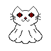 A pixel pic of a ghost cat that Megan made.